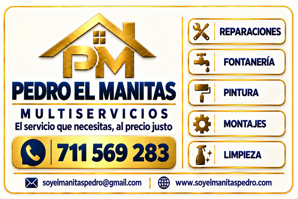 Tarjeta de contacto El Manitas Pedro